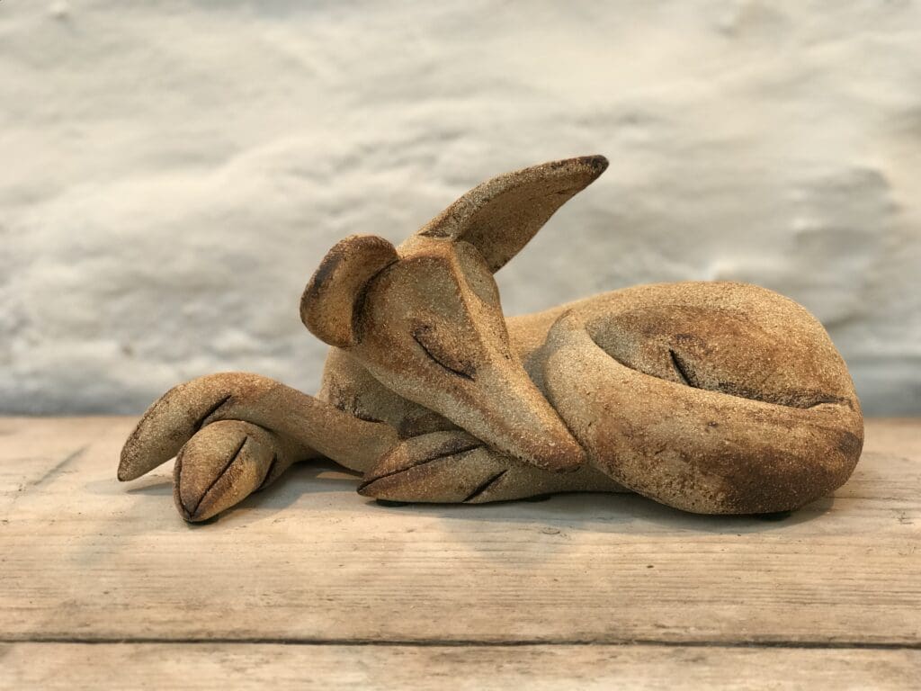 Fox Reclining - Sarah D'Arcy Ceramics Fox Reclining